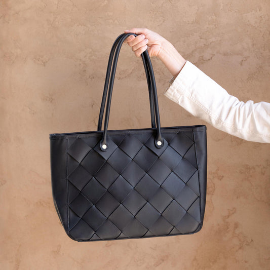 Carry-All Handwoven Tote Black