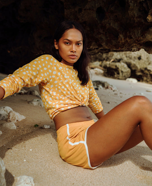 Seaside Runner Recycled Shorts in Sunflower Yellow
