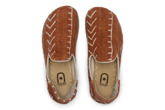 Women's Barefoot Grounding Mudcloth Slip-on Shoes / Terracotta